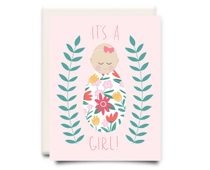 It's A Girl Greeting Card - Eden Lifestyle