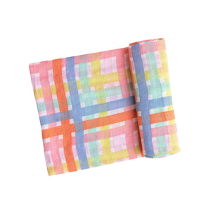 Multicolor Plaid Swaddle Blanket - Eden Lifestyle