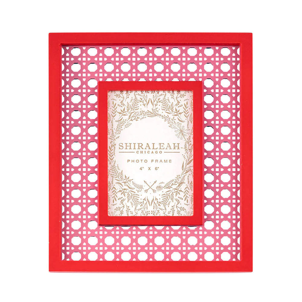 Red Lattice Picture Frame - Eden Lifestyle
