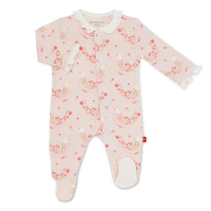 Magnificent Baby, Baby Girl Apparel - Pajamas,  Magnetic Me Birds Of Paradise Modal Magnetic Footie