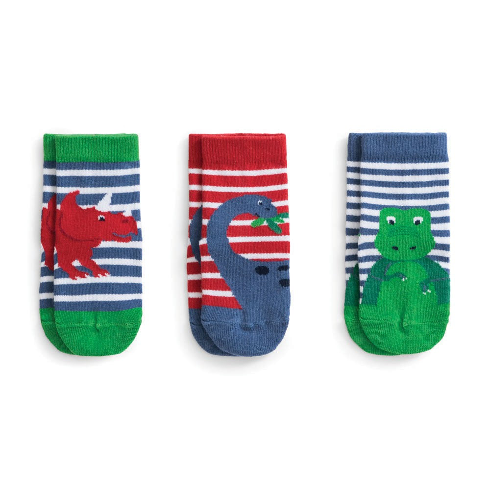 Jojo Maman Bebe, Accessories - Socks,  Jojo Maman Bebe 3-Pack Bright Dino Socks