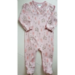 Feather Baby, Baby Girl Apparel - One-Pieces,  Crossover Footie ~ Festive Deer on Soft Pink