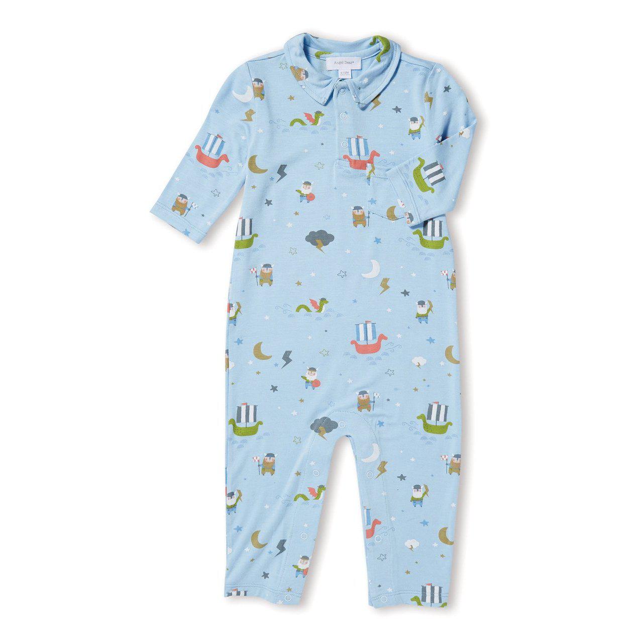 Angel Dear, Baby Boy Apparel - Rompers,  Angel Dear Little Viking Polo Romper