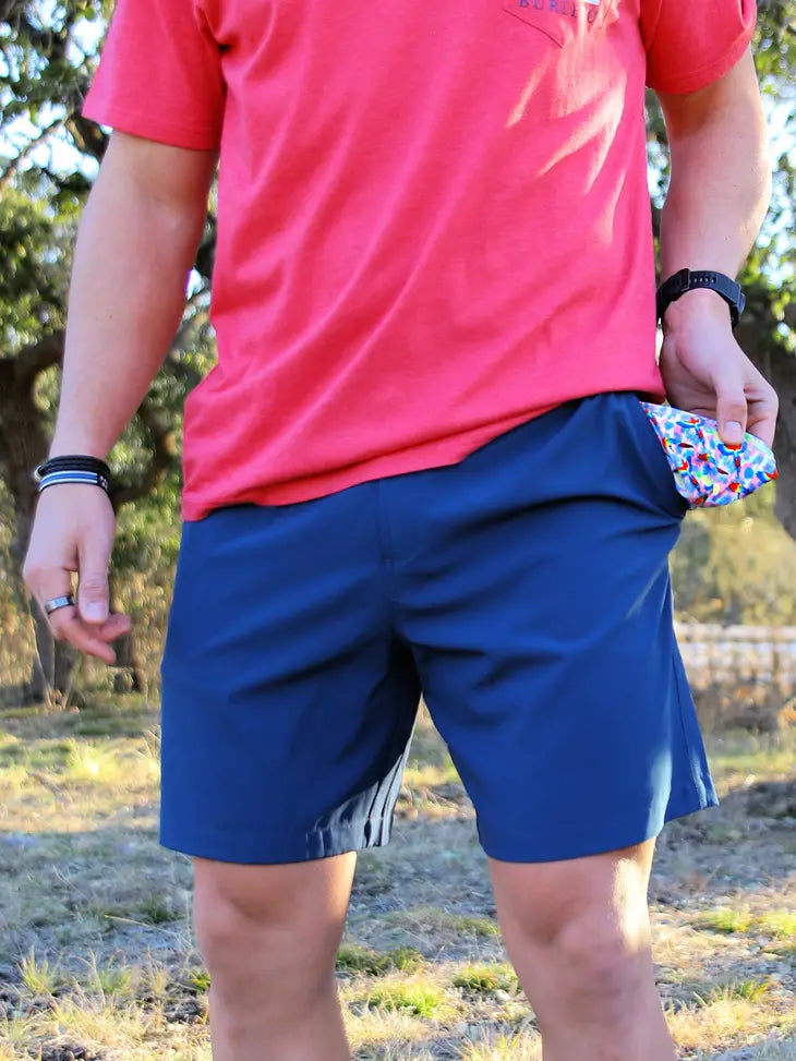 Everyday Shorts - Deep Water Navy - Parrot Pocket - Eden Lifestyle