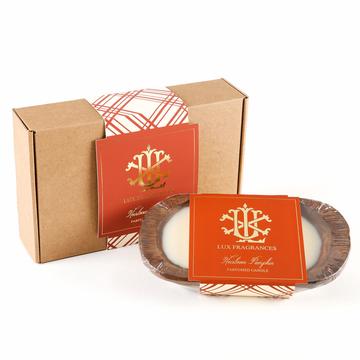 LUX Heirloom Pumpkin 3 Wick Dough Bowl Gift Boxed Candle - Eden Lifestyle
