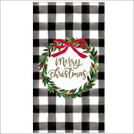 Check Wreath Merry Christmas 3 ply Guest Towel 16 Count - Eden Lifestyle