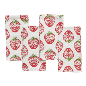 4-Pack Napkin Set - Strawberry - Eden Lifestyle