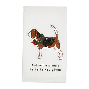 Mud Pie Christmas Dog Appliqued Towels - Eden Lifestyle