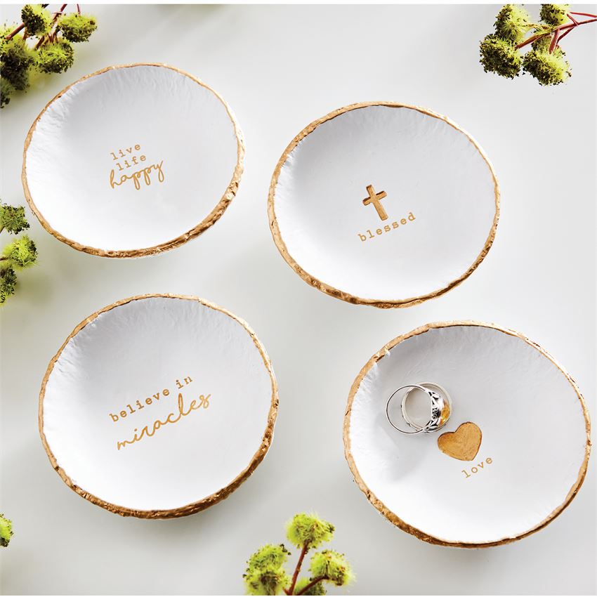 Mud Pie, Home - Decorations,  Paz-Itive Gold Foil Trinket Dishes
