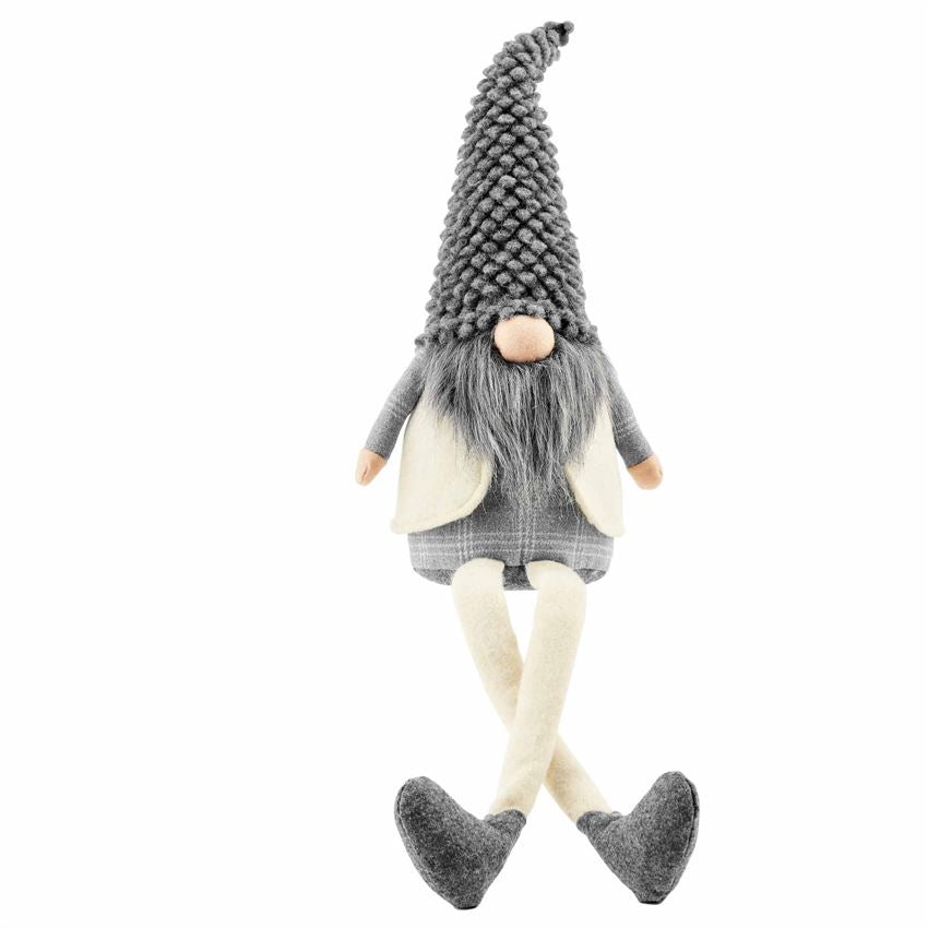 Mud Pie Gray Deluxe Dangle Leg Gnome - Eden Lifestyle