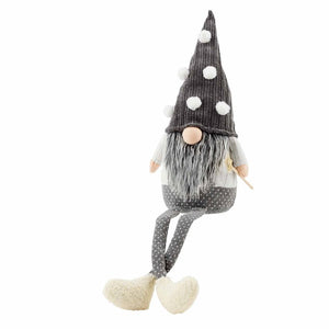 Mud Pie Gray Deluxe Dangle Leg Gnome - Eden Lifestyle