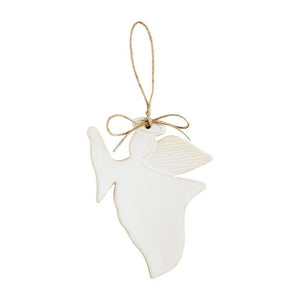Angel White Glazed Ornament - Eden Lifestyle