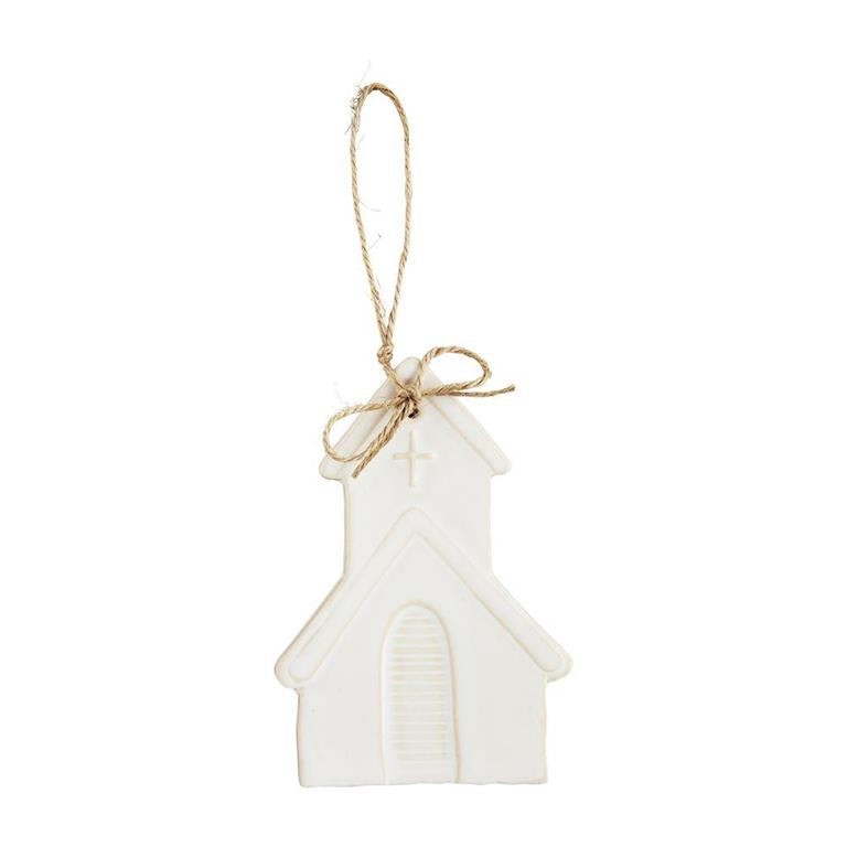 Church White Glazed Ornament - Eden Lifestyle