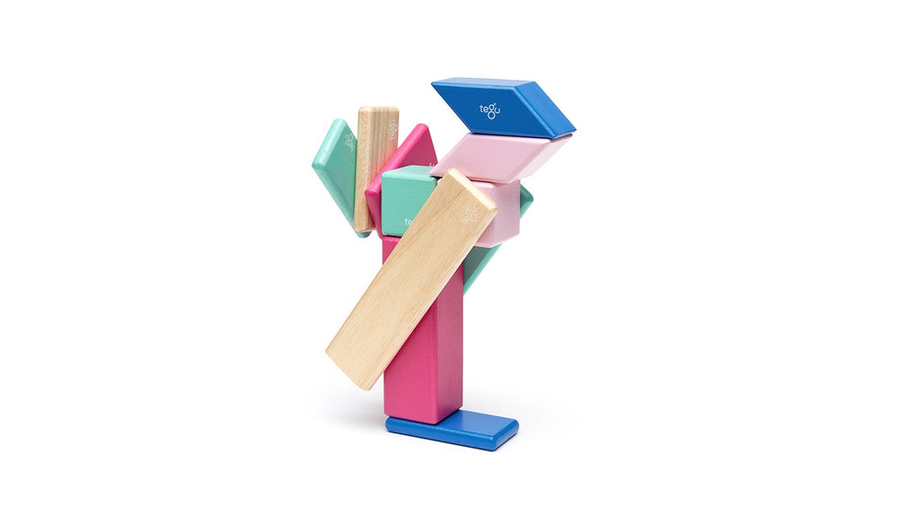 Tegu, Gifts - Toys,  Tegu Magnetic Wooden Blocks - 14 Piece Set - Blossom