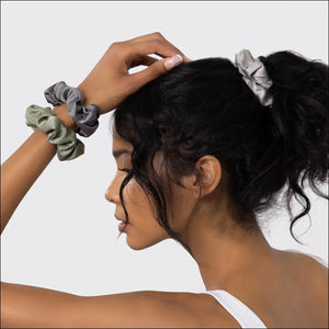 Holiday Satin Scrunchies 6pc - Winter Sage - Eden Lifestyle