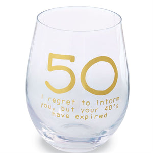 Mud Pie, Home - Drinkware,  50 Years Boxed Wine Glass Gift