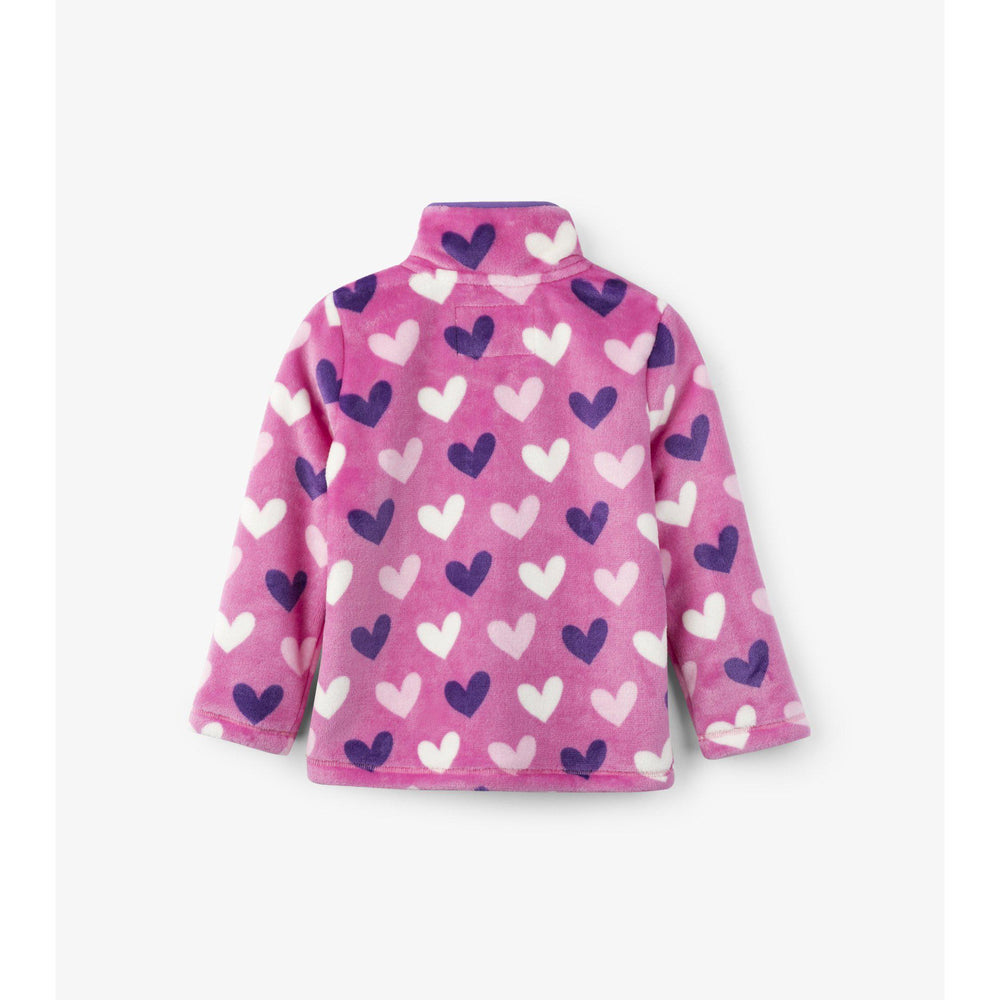 Hatley, Girl - Outerwear,  Hatley Multi Hearts Fuzzy Fleece Zip Up