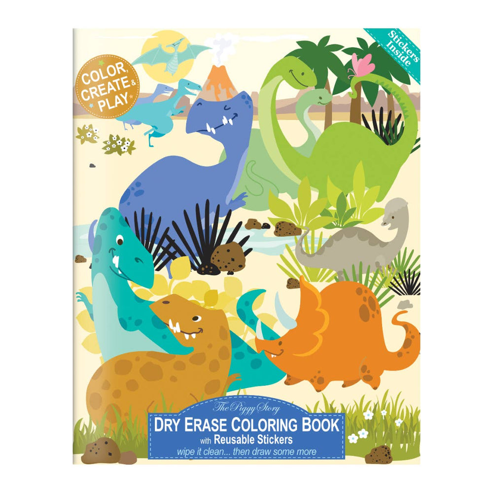 Dinosaur World Dry Erase Coloring Book - Eden Lifestyle
