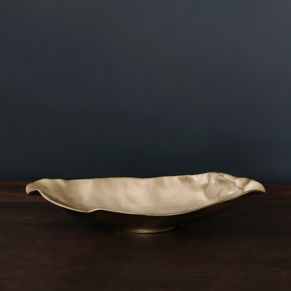 SIERRA MODERN Maia Medium Long Oval Bowl (Gold) - Eden Lifestyle