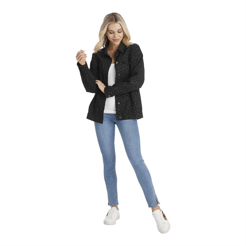 Shaw Boyfriend Jacket - Black Leopard - Eden Lifestyle