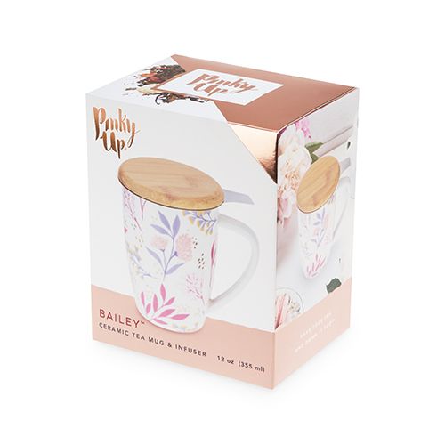 Pinky Up, Home - Food & Drink,  Bailey Botanical Bliss Ceramic Tea Mug & Infuser