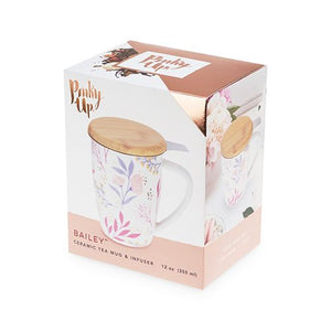 Pinky Up, Home - Food & Drink,  Bailey Botanical Bliss Ceramic Tea Mug & Infuser