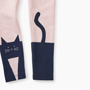 Tea Collection, Girl - Leggings,  Curious Cat Graphic Leggings