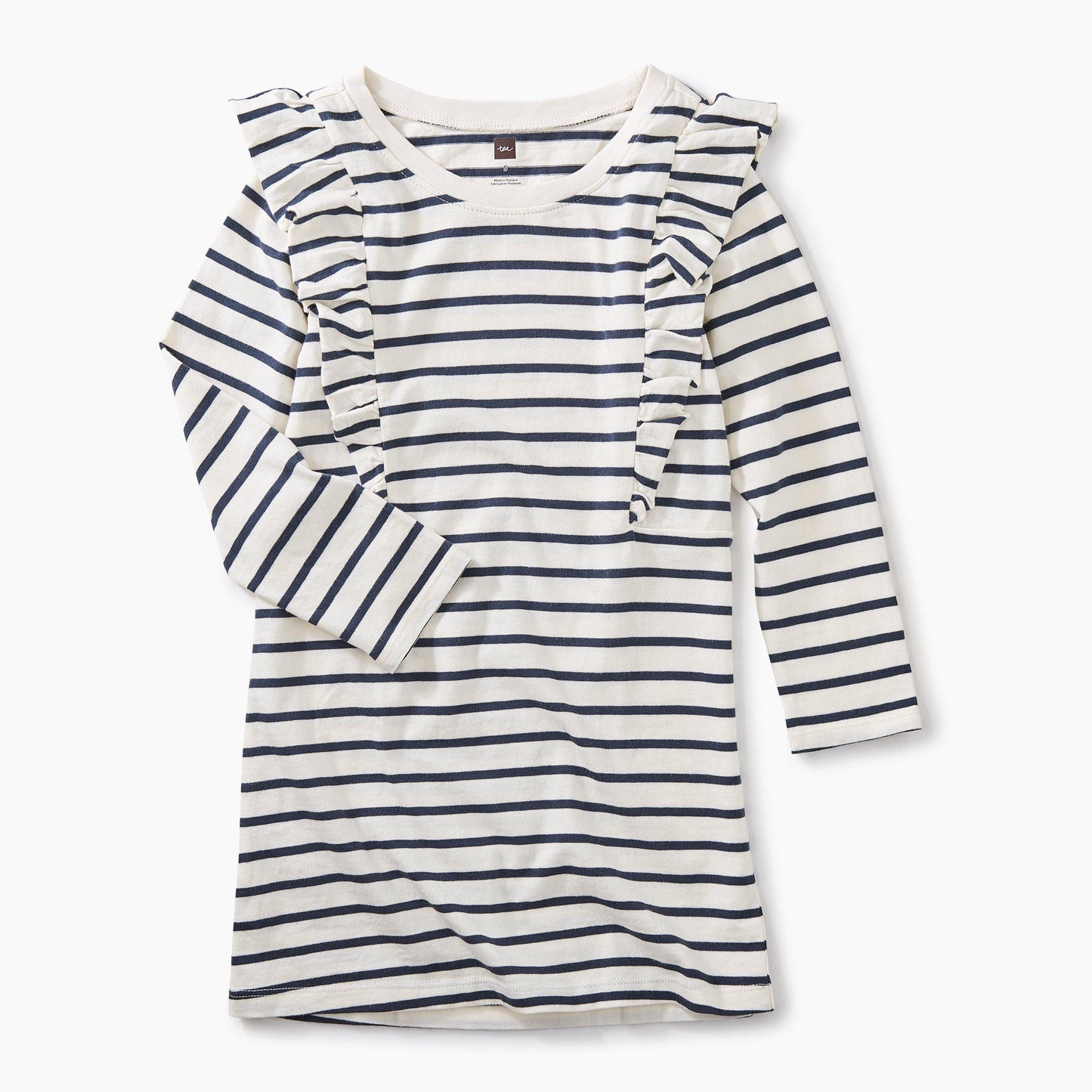 Tea Collection, Girl - Dresses,  Striped Ruffle Shoulder Dress