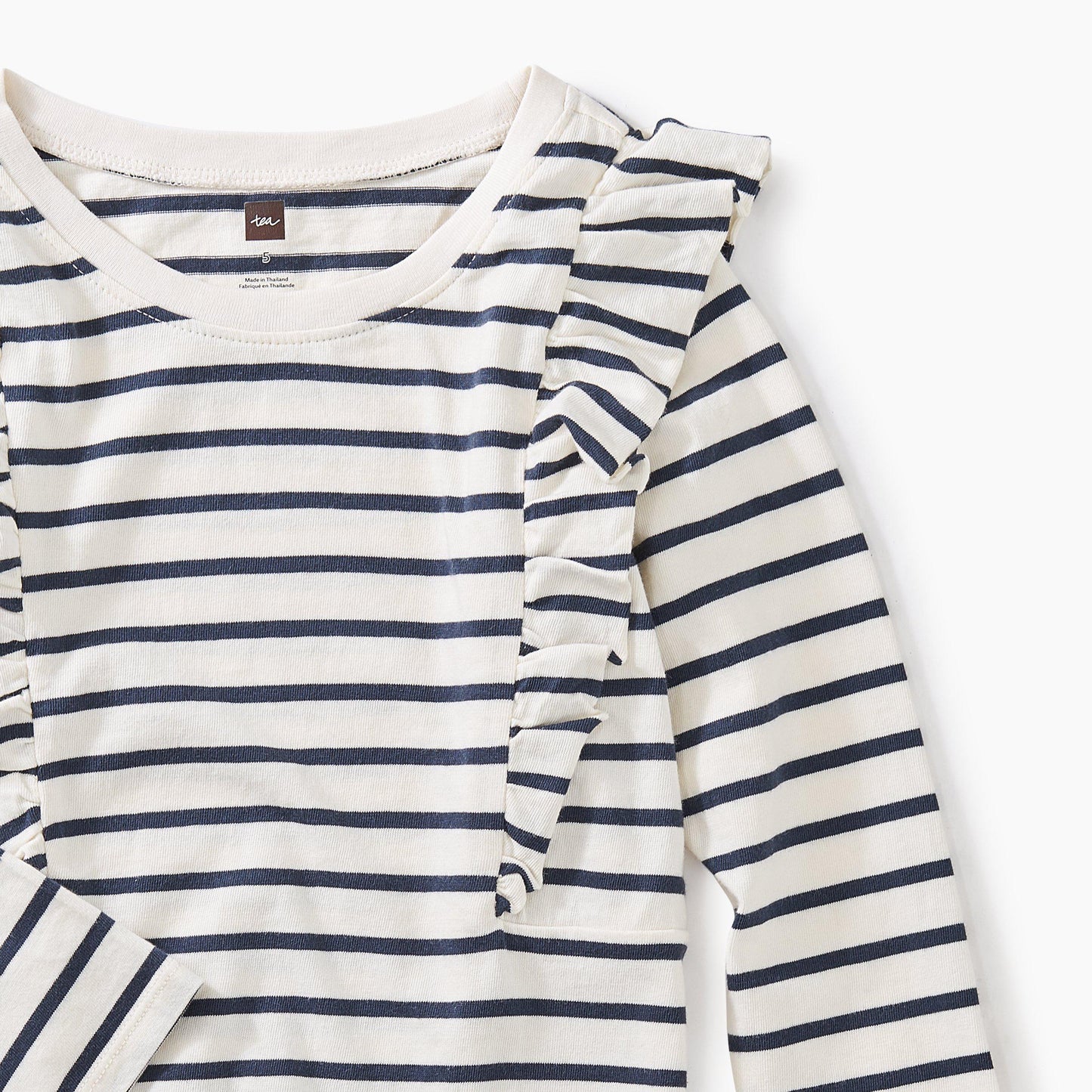 Tea Collection, Girl - Dresses,  Striped Ruffle Shoulder Dress