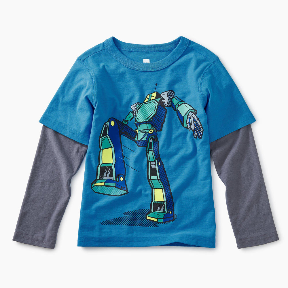 Tea Collection, Boy - Tees,  Robot Layered Graphic Tee