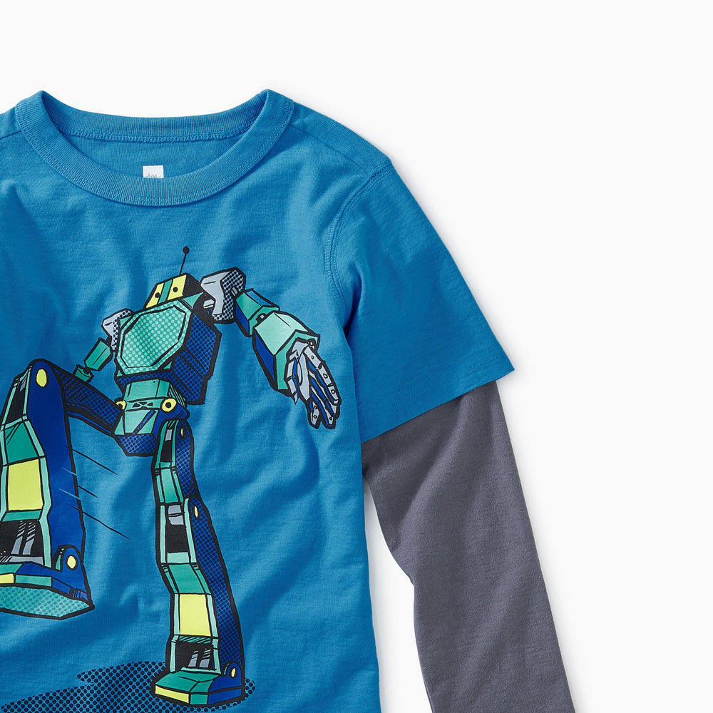 Tea Collection, Boy - Tees,  Robot Layered Graphic Tee