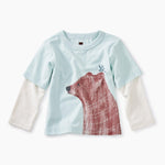 Tea Collection, Girl - Shirts & Tops,  Brown Bear Layered Graphic Tee