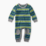 Tea Collection, Baby Boy Apparel - Rompers,  Striped Knee Patch Romper