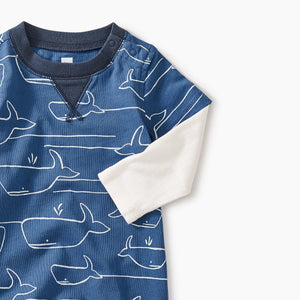 Tea Collection, Baby Boy Apparel - Rompers,  Whale of a Time Layered Romper