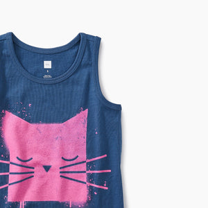 Tea Collection, Girl - Tees,  Spray Paint Kitty Graphic Tee