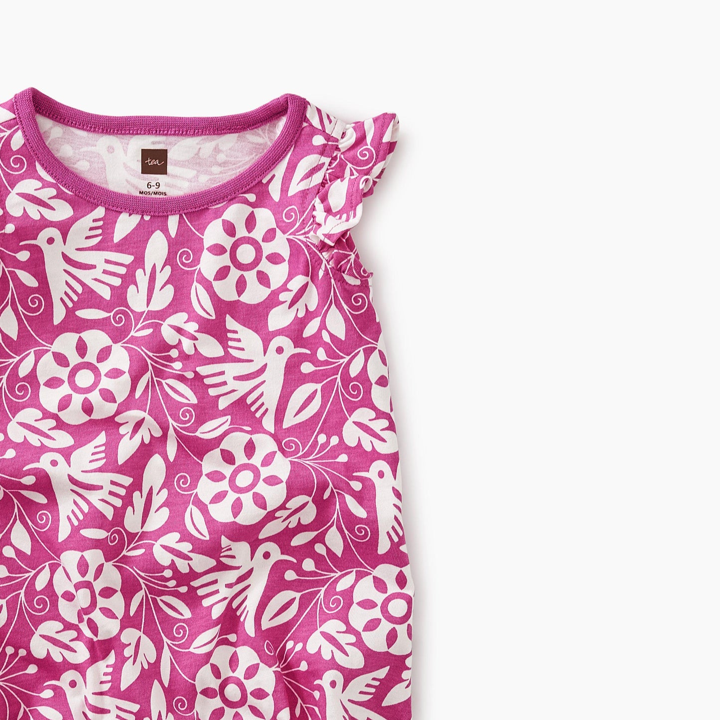 Tea Collection, Baby Girl Apparel - Rompers,  Flutter Romper - Bird of Paradise