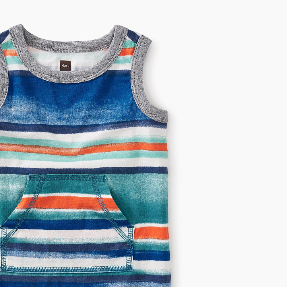Tea Collection, Baby Boy Apparel - Rompers,  Tank Romper - Southwest Sky