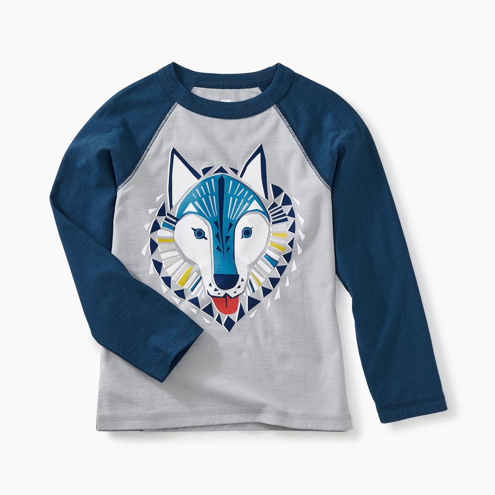 Tea Collection, Boy - Tees,  Woof Wolf Raglan Tee