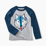 Tea Collection, Boy - Tees,  Woof Wolf Raglan Tee