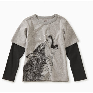 Tea Collection, Boy - Tees,  Husky Howl Layerd Tee