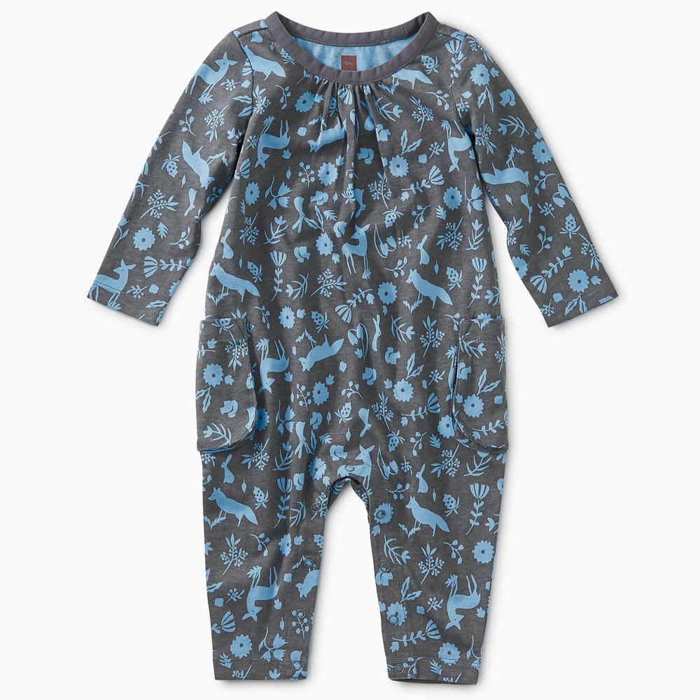 Tea Collection, Baby Girl Apparel - Rompers,  Flora and Fauna Pocket Romper