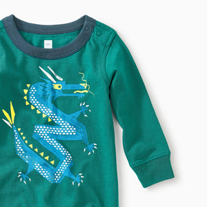 Tea Collection, Baby Boy Apparel - Rompers,  Zig Zag Dragon Graphic Romper