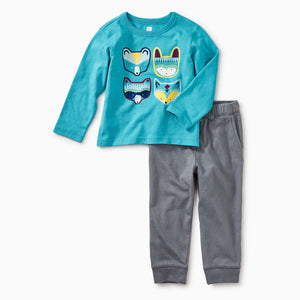Tea Collection, Baby Boy Apparel - Outfit Sets,  Bondi Blue Critters OUtfit