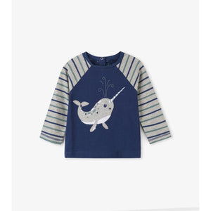 Hatley, Baby Boy Apparel - Tees,  Hatley Adorable Narwhale Reglan Baby Tee