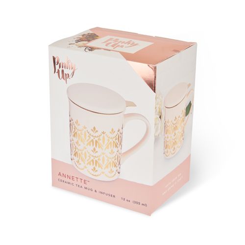 Pinky Up, Home - Food & Drink,  Annette Casablanca Pink Ceramic Tea Mug & Infuser