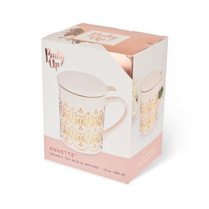 Pinky Up, Home - Food & Drink,  Annette Casablanca Pink Ceramic Tea Mug & Infuser