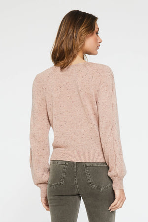 Ruched Cardigan Speckled Pink - Eden Lifestyle