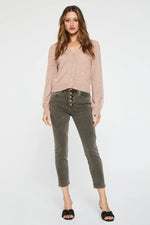 Ruched Cardigan Speckled Pink - Eden Lifestyle