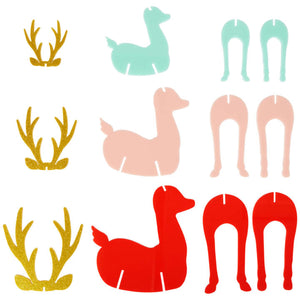 Acrylic Deer - Blue, Light Pink, and Red - Eden Lifestyle