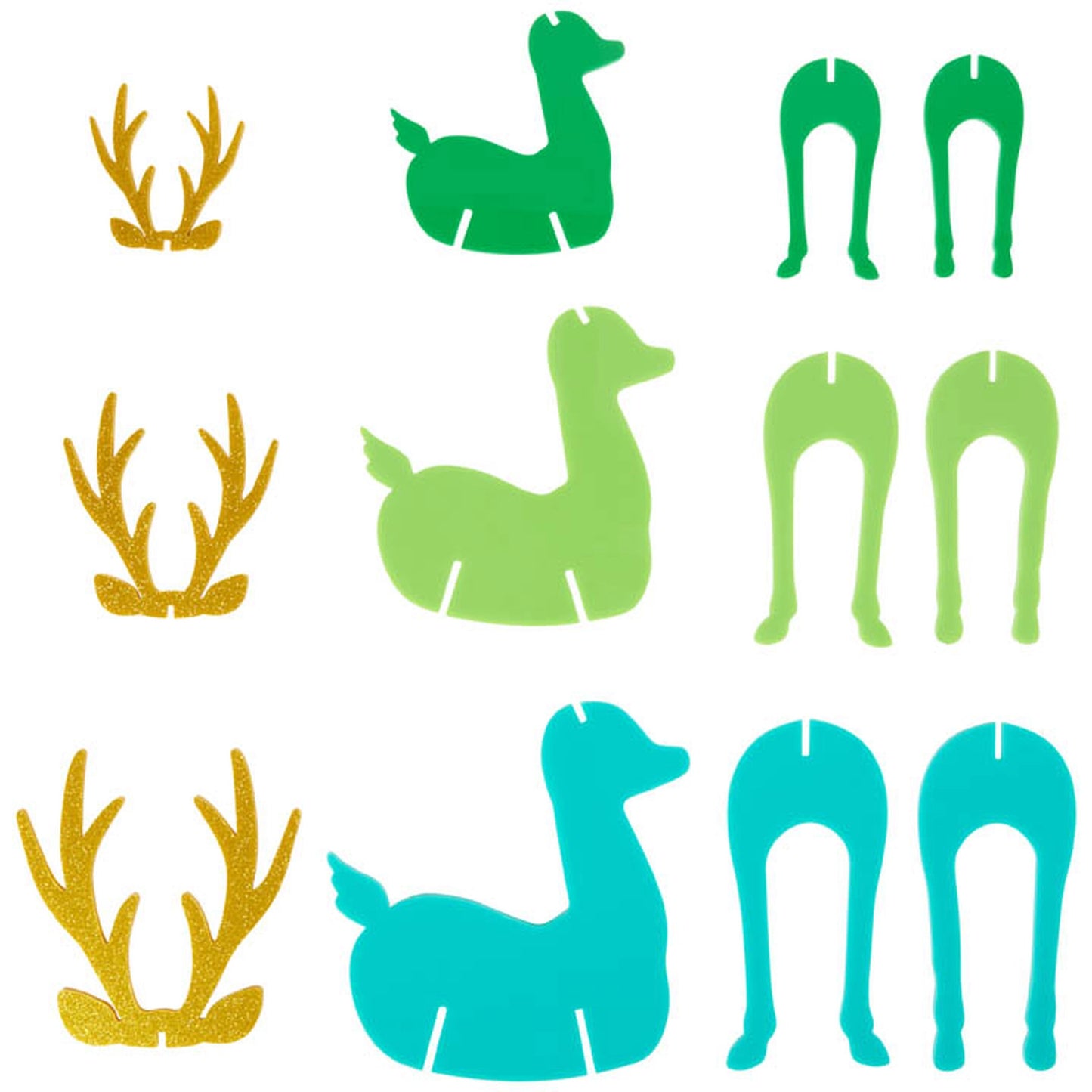 Acrylic Deer - Green, Light Green, and Teal - Eden Lifestyle